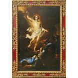 Italienischer Meister 17. Jh. Der auferstandene Christus in Gloriole über dem Grab schwebend; in