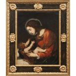 Tiarini, Alessandro (Attrib.) Madonna mit Kind (Bologna 1577-1668) Öl/Lwd., doubl. 83 x 64 cm; in