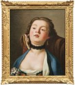 Rotari, Pietro Antonio - Umkreis Bildnis einer jungen Frau mit schwarzem Spitzenhalsband (Verona