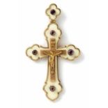 Stawrion (Brustkreuz) St. Petersburg, 1908-1926 An vierpassiger Brisur lateinisches Kreuz mit