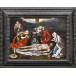 Beweinung Christi Flämischer Meister des 16. Jahrhunderts Der am Boden auf einem weißen Leinen
