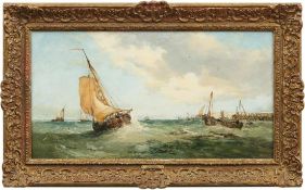 Webb, James Segelschiffe an der Küste vor der holländischen Insel Texel (London 1825-1895 ebd.) Öl/
