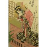 Utagawa Kunisada (Toyokuni III.) Damenbildnis (Katsushika 1786-1865 Edo) Farbholzschnitt, späterer