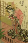 Utagawa Kunisada (Toyokuni III.) Damenbildnis (Katsushika 1786-1865 Edo) Farbholzschnitt, späterer