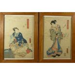 Utagawa Kunisada (Toyokuni III.) Diptychon mit Schauspielerdarstellungen (Katsushika 1786-1865