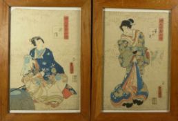 Utagawa Kunisada (Toyokuni III.) Diptychon mit Schauspielerdarstellungen (Katsushika 1786-1865