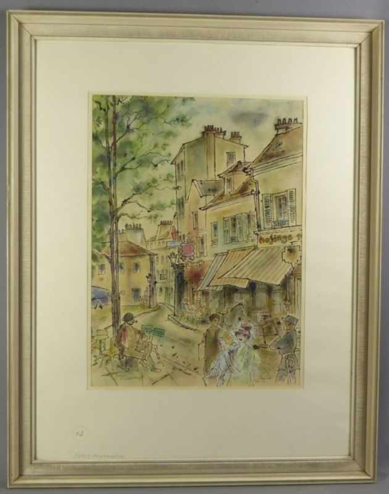 Sauer, Josef "Paris - Montmartre" (Bamberg 1893-1967 München) Aquarell über Tuschfederzeichnung. - Bild 2 aus 2