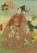 Kunisada, Utagawa Ein Schauspieler (Katsushika 1786-1865 Edo) Farbholzschnitt. Mit Signatur und