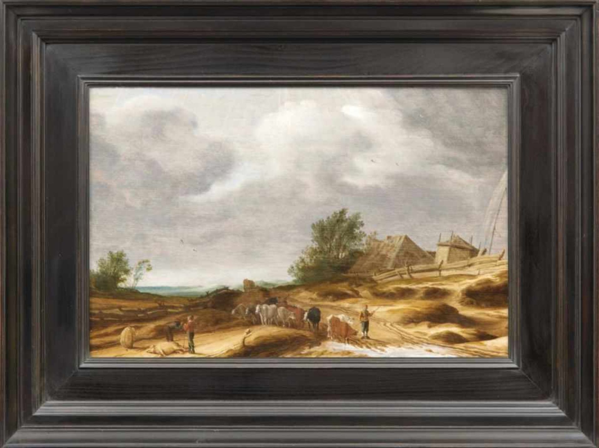 Ruysdael, Salomon van Hirte mit seiner Kuhherde an der Tränke (Naarden ca. 1600-1670 Haarlem) Öl/
