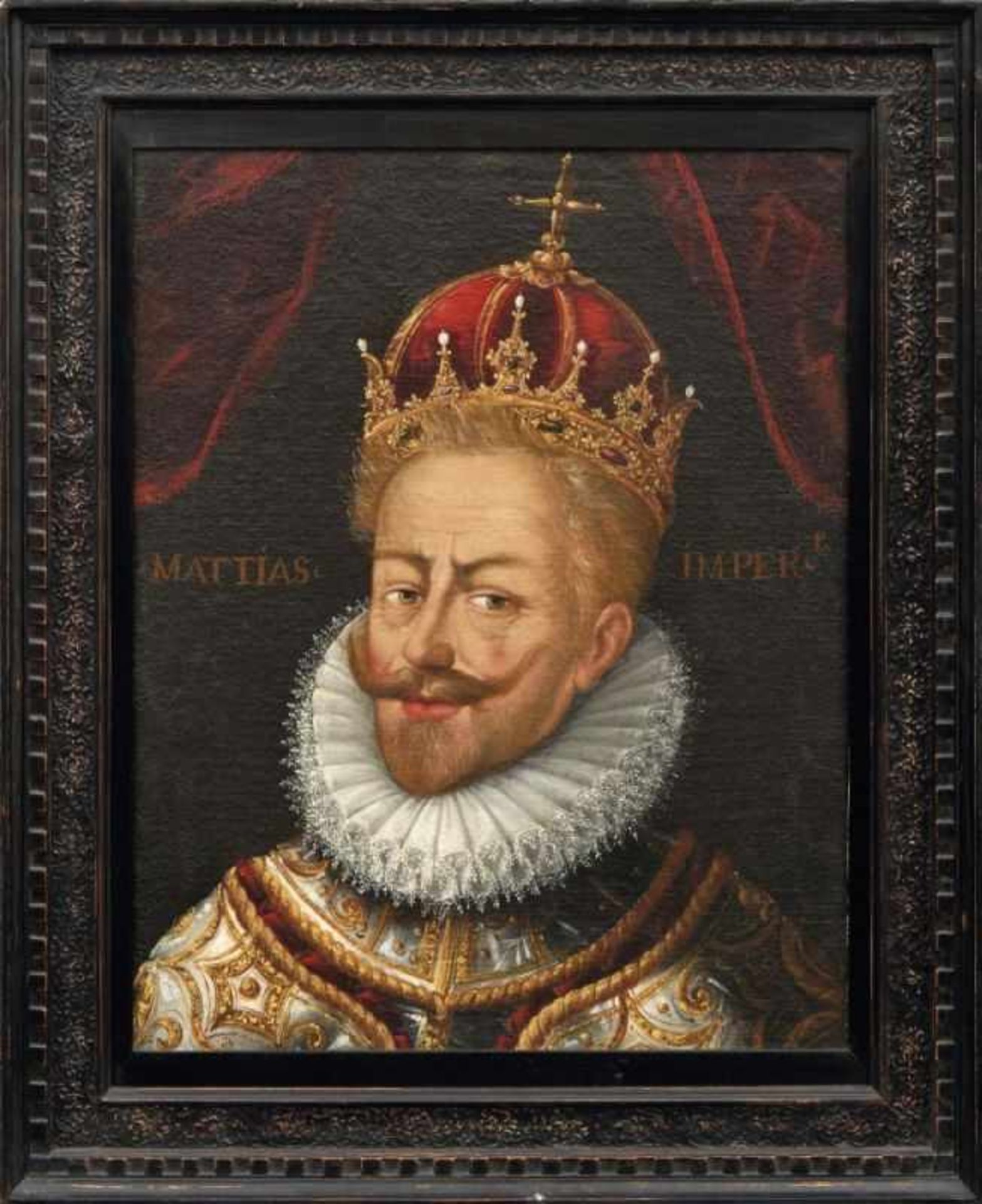 Portrait des Kaisers Matthias, König von Ungarn, Kroatien und Böhmen Prag, 17. Jh. Bildnisbüste im