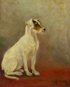 Dichtl, Erich Sitzender Jack Russel Terrier (Mährisch-Kronau 1890-1955 Wien) Öl/Lwd. Rechts unten