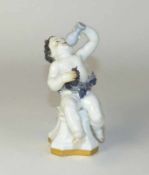 Kleiner Putto als Bacchus Paris, Samson - 19. Jh. Auf Sockel sitzend, mit Wein behangen und aus