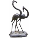 Pallenberg, Josef Franz Zwei Flamingos (Köln 1882-1946 Düsseldorf) Auf Natursockel zwei stehende