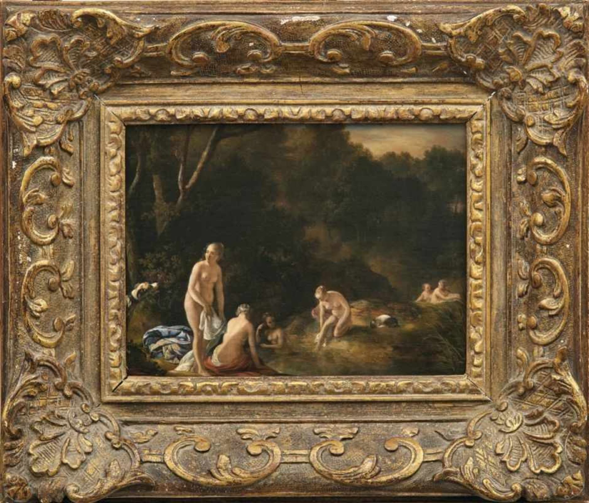 Loo, Jacob van - Umkreis Diana mit ihren Gefährtinnen beim Bade (Sluis 1614-1670 Paris) Öl/Holz.