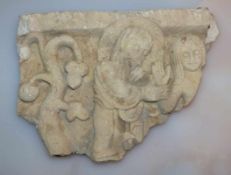 Fragment eines Kalksteinreliefs Wohl Byzanz, 13./14. Jh. n. Chr. Neutestamentarische Szene; Christus