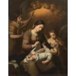 Murillo, Bartolomeo Esteban - Kopie nach Madonna mit dem Jesusknaben 19. Jh. Öl/Lwd. 148 x 100 cm. -