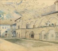 Alt, Franz Blick in den Stiftshof in Millstatt am See (Wien 1824-1914 ebd.) Aquarell. Links unten