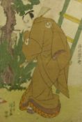 Utagawa Toyokuni (Toyokuni I) Schauspieler (Edo 1769-1825 ebd.) Farbholzschnitt. Signiert und
