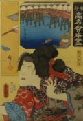 Utagawa Kunisada und Utagawa Hiroshige Das Kawabatatei Restaurant in Reiganjima (Katsushika 1786-