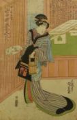 Utagawa Kunisada (Toyokuni III.) Schauspielerdarstellung mit Holzeimer (Katsushika 1786-1865 Edo)
