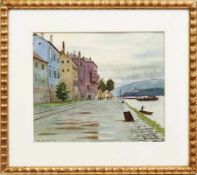 Pokorny, Richard Uferstraße in Ybbs an der Donau (Wien 1907-1997) Aquarell. Links unten betitelt,