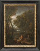 Bloemen, Jan Frans van (Attrib.) Mondscheinlandschaft mit Figuren (Antwerpen 1662-1749 Rom) Öl/Lwd.,