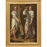 Zwei Engel mit Schriftrollen Italienischer Maler des 17. Jahrhunderts "Gloria in excelsis Deo"