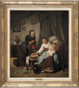 Kraus, Friedrich Familienidylle (Deutsch-Krottingen 1826-1894 Berlin) Mutter beim Waschen ihres