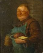 Grützner, Eduard von (Attrib.) Mönch mit Bierkrug, Brot und Käse (Großkarlowitz 1846-1925 München)