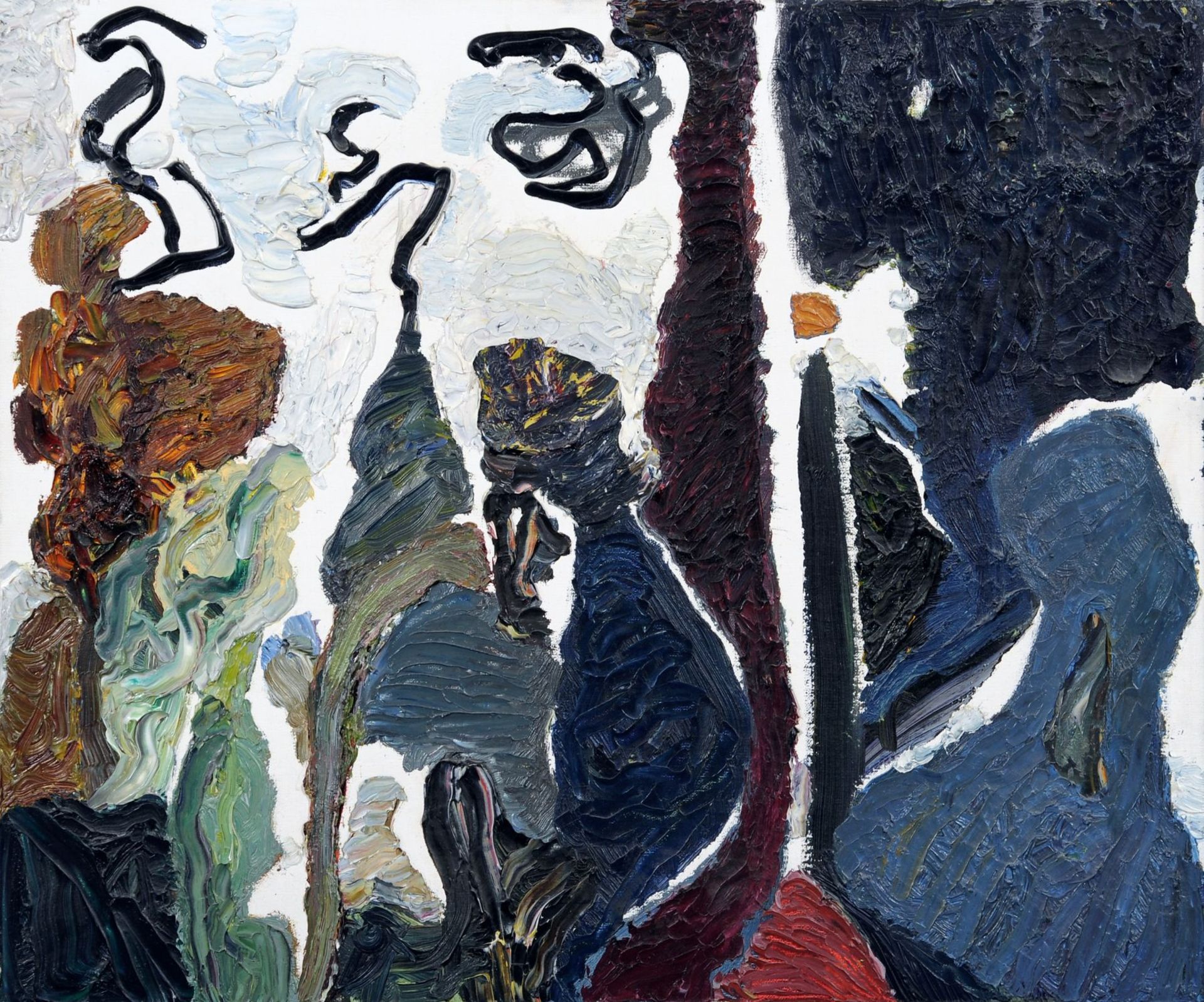 Strawalde (Jürgen Böttcher), Abstrakte Komposition. 1999. Öl auf vorgrundierter Leinwand. Verso