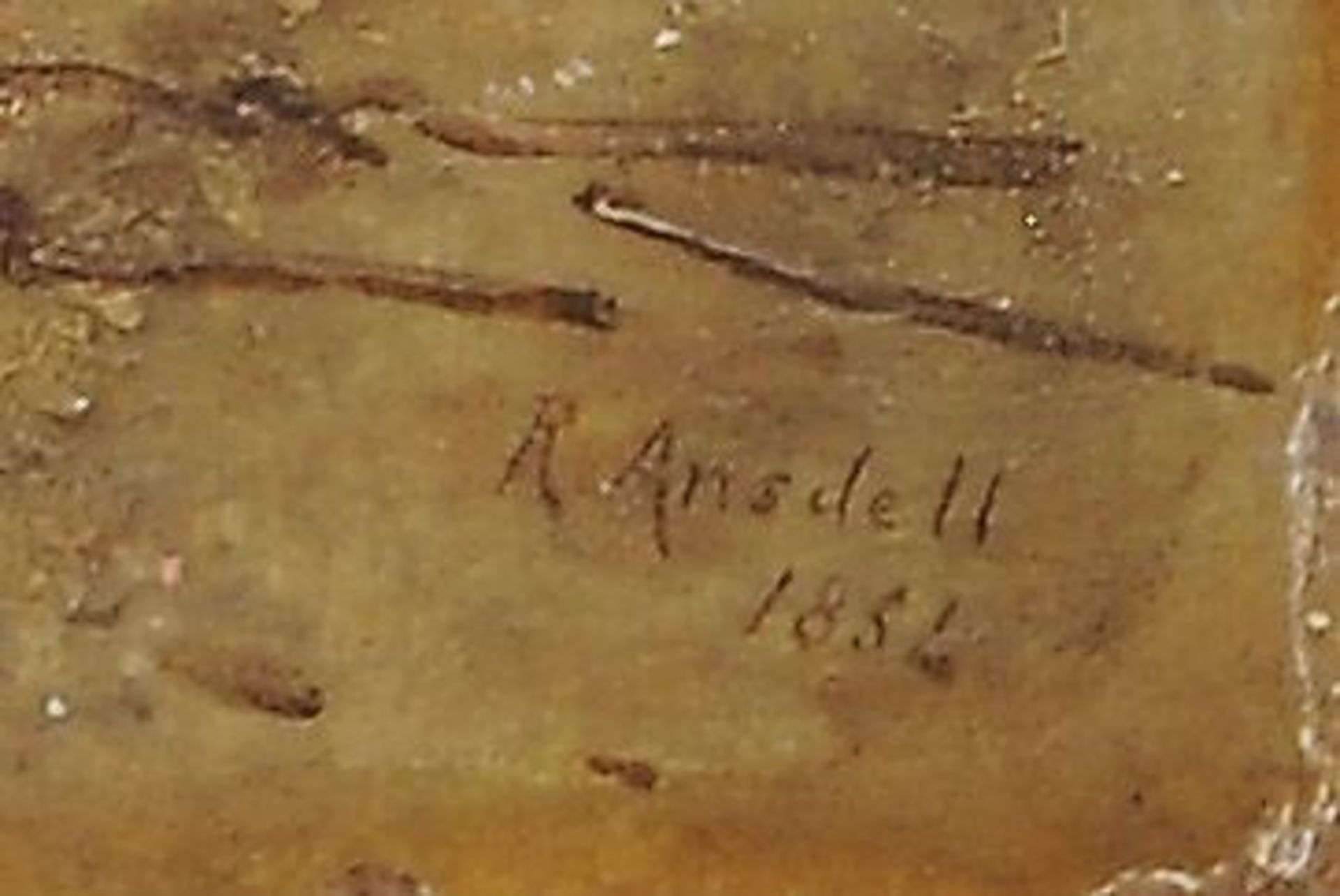 Richard Ansdell, Zwei Kälbchen an der Tränke. 1852. Öl auf Malpappe. Signiert "R. Ansdell" und - Bild 5 aus 5