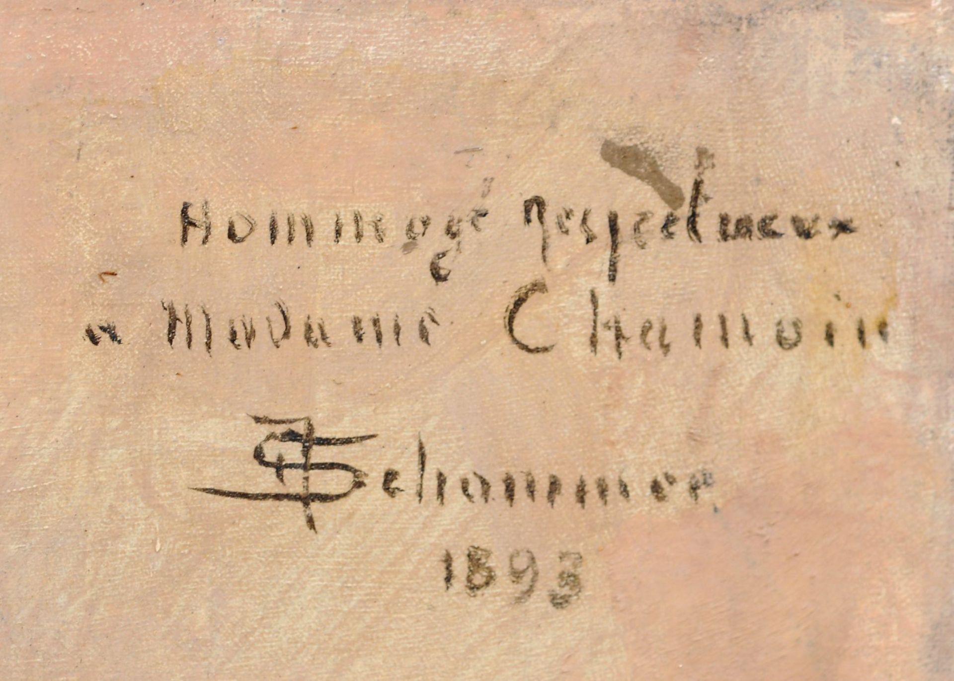 François Schommer, Kavallerist. 1893. Öl auf Leinwand. Ligiert signiert "Fschommer" und datiert o. - Bild 2 aus 2
