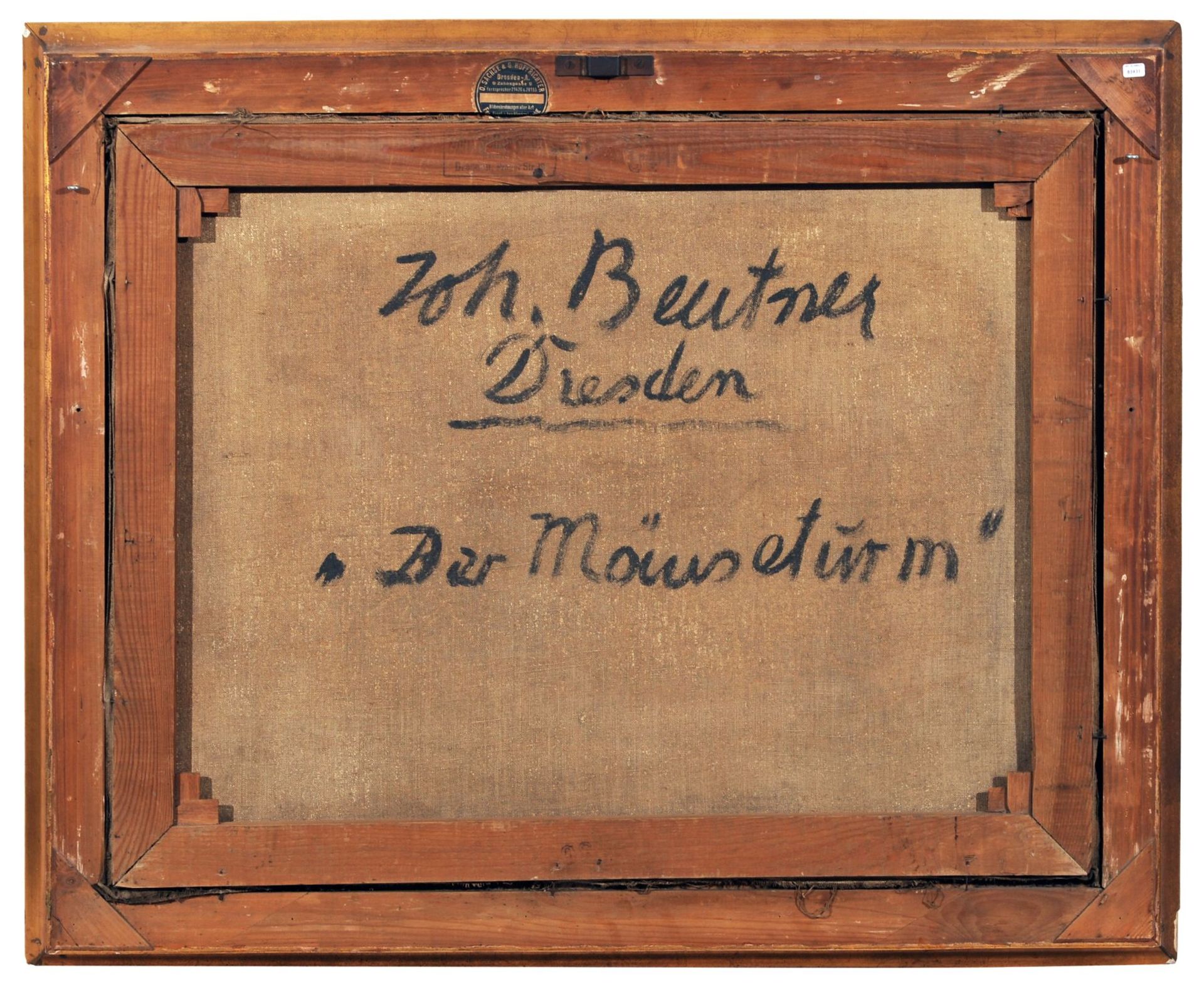 Johannes Beutner "Der Mäuseturm" (Bingen am Rhein). 1936-1939. Öl auf Leinwand. Ligiert - Bild 6 aus 6