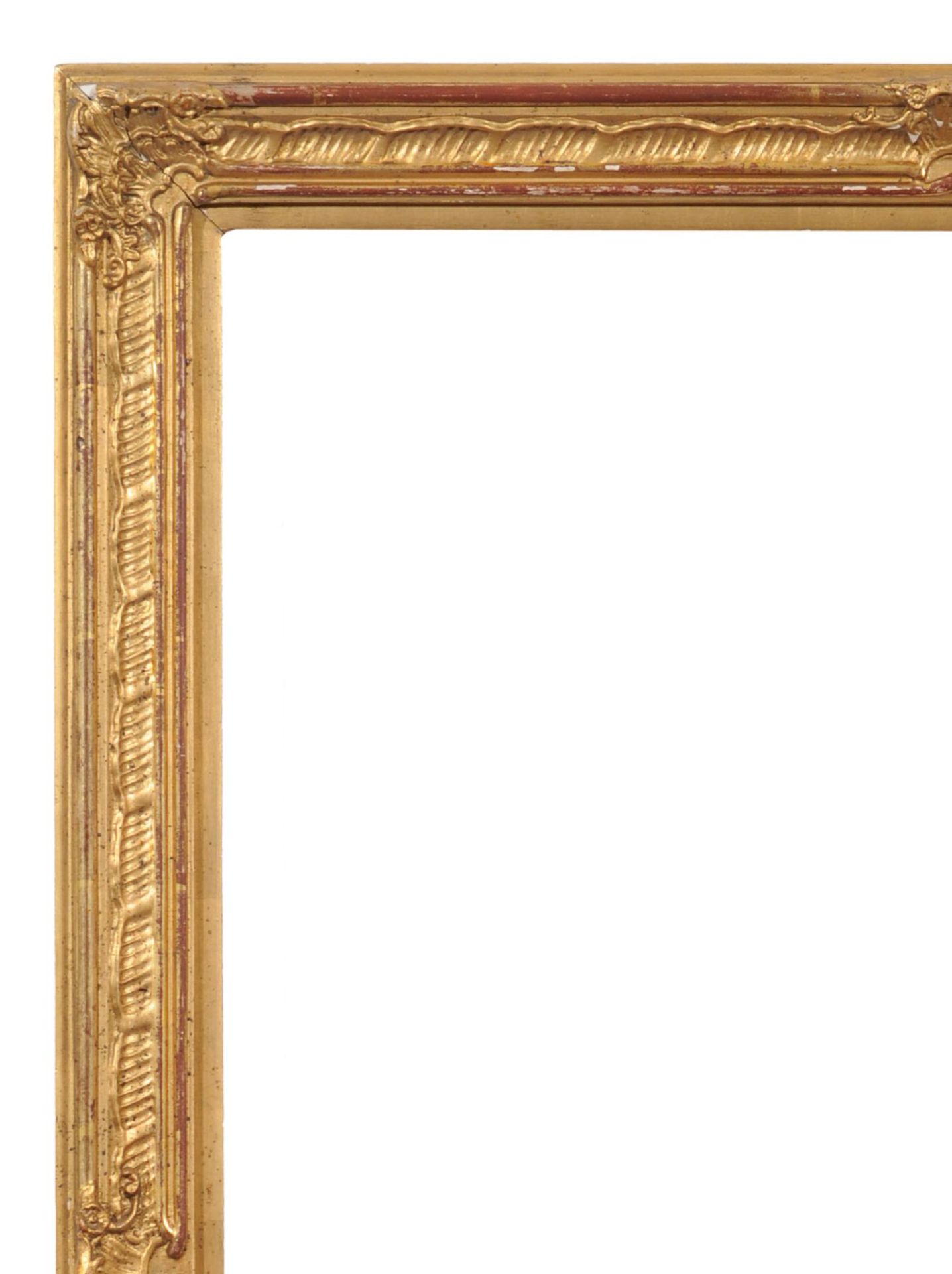 Historisierender Rahmen. Frühes 20. Jh. Holz, masseverziert und mit goldfarbenem Überzug. Flache - Bild 2 aus 2