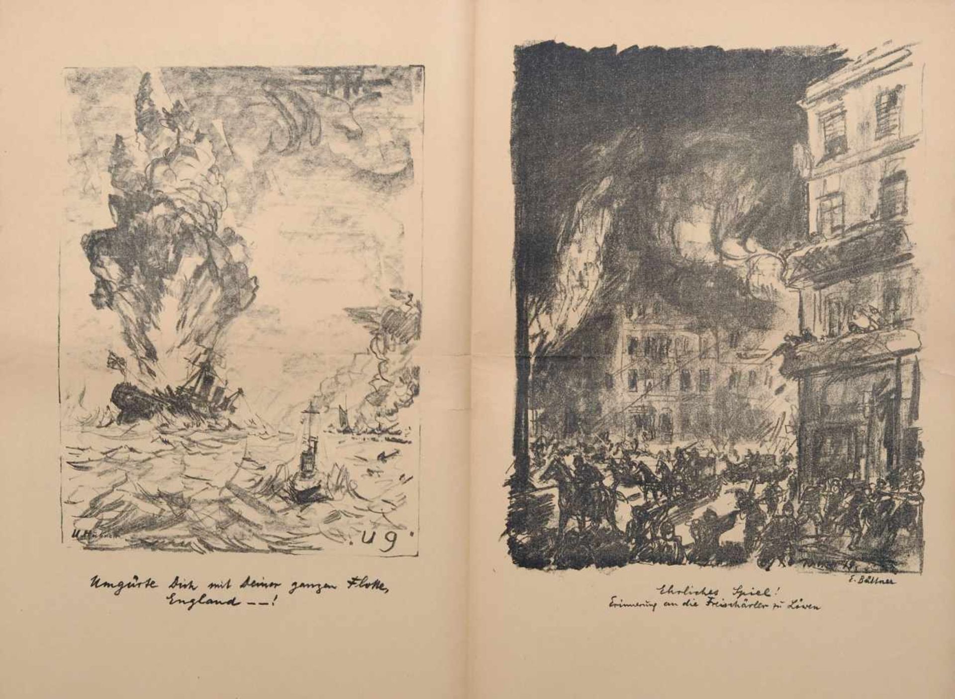 Verschiedene Künstler, Paul Cassirer (Hrsg.) "Kriegszeit" Heft No. 5, 30. September 1914. - Bild 2 aus 3