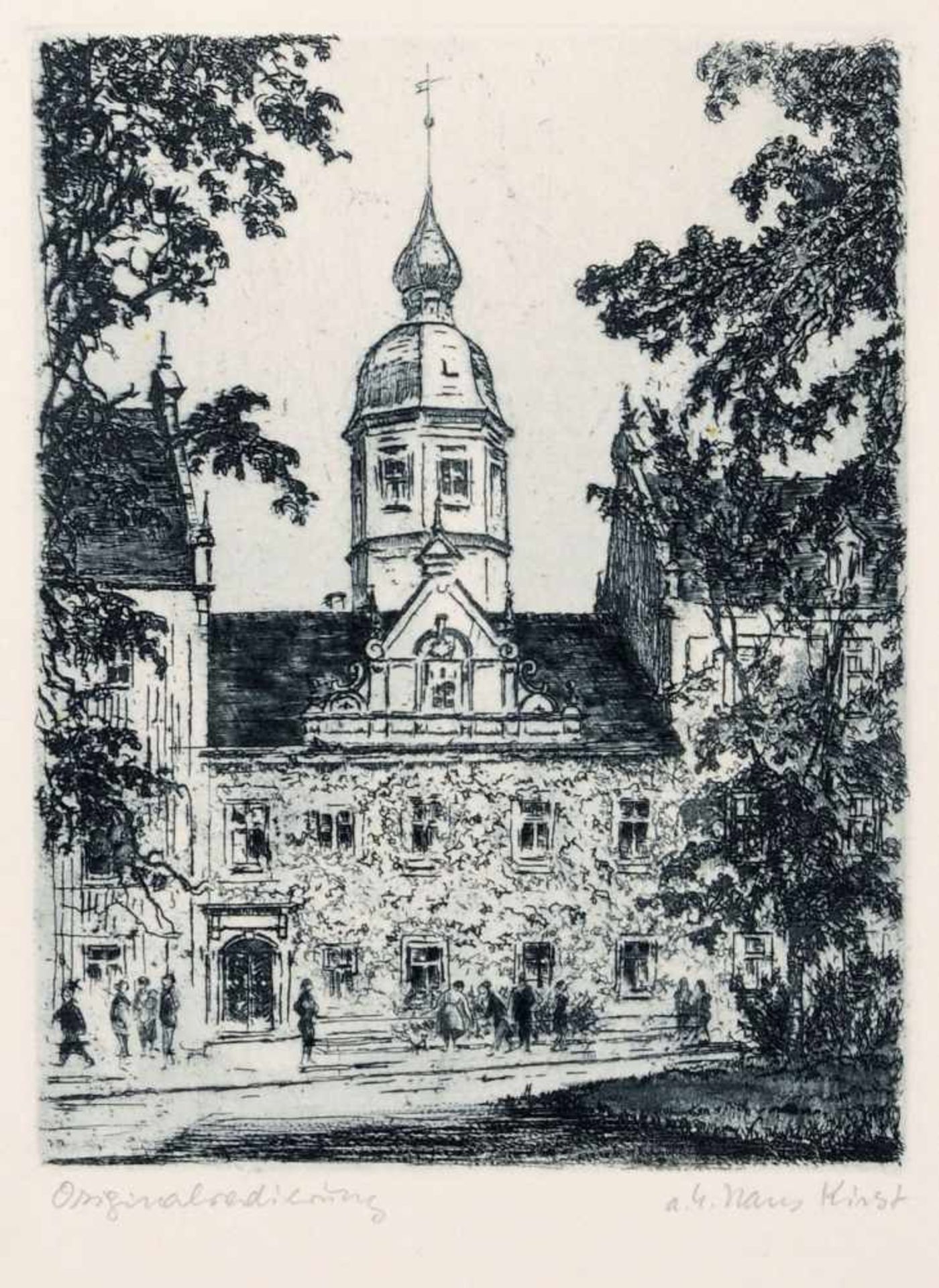 Hans Kirst, Elf Sächsische Ansichten (u.a. Gohliser Schlösschen/Thomaskirche Leipzig, Riesa, - Bild 12 aus 13