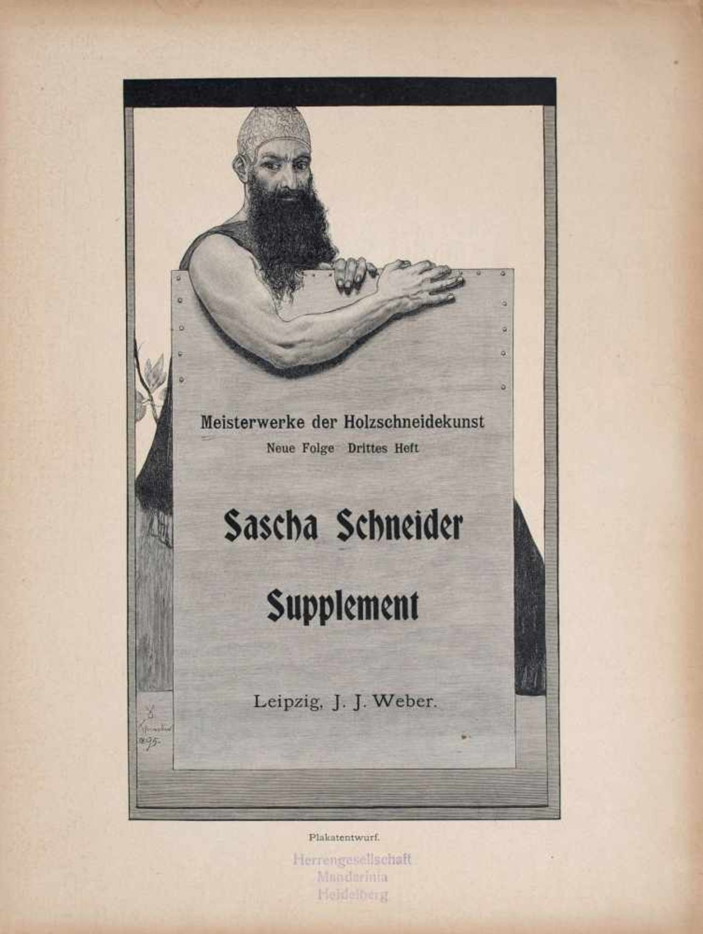 Sascha Schneider "Meisterwerke der Holzschneidekunst". 1896-1900. Holzstiche auf China. Mappe mit - Bild 22 aus 27