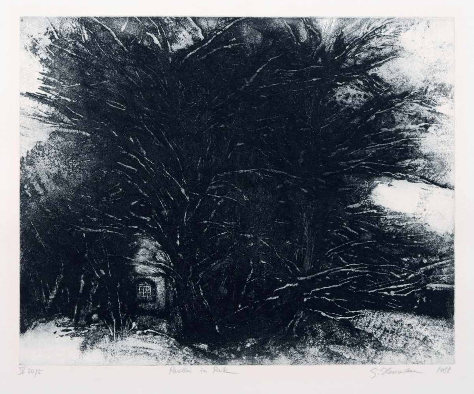 Gunter Herrmann "Lichteinfall"/ "Pavillon im Park" / "Eemland". 1988. Sandreservagen auf " - Bild 4 aus 5