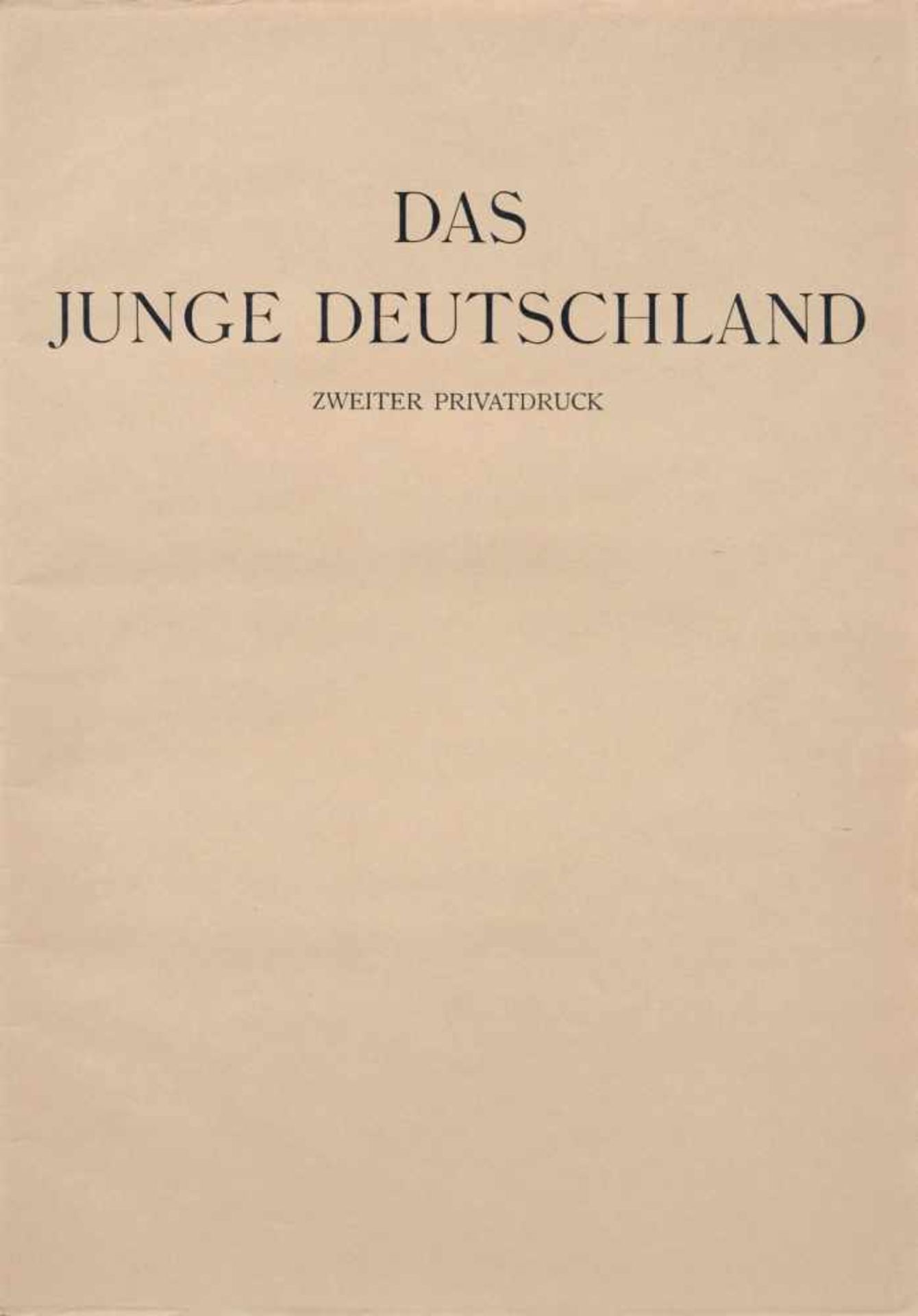 Willy Jaeckel/ Bruno Krauskopf / Ernst Stern / Erich Thum "Das Junge Deutschland. Phantasien über