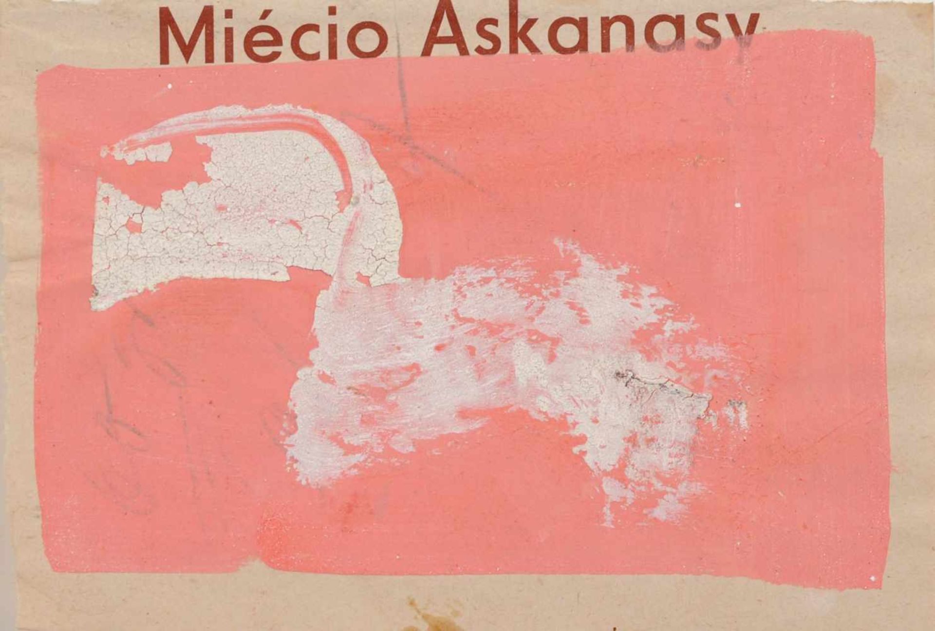 Hermann Glöckner, Weiß auf rosarotem Grund. 1970er Jahre. Tempera über Bleistift auf einer Seite des