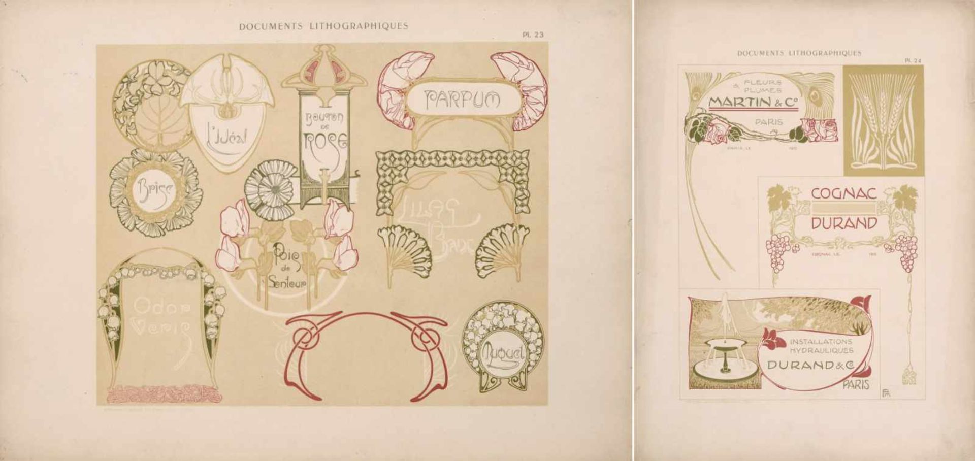 Alphonse Mucha und andere französische Künstler "Documents Lithographiques". Um 1900. Lithografien - Bild 15 aus 24