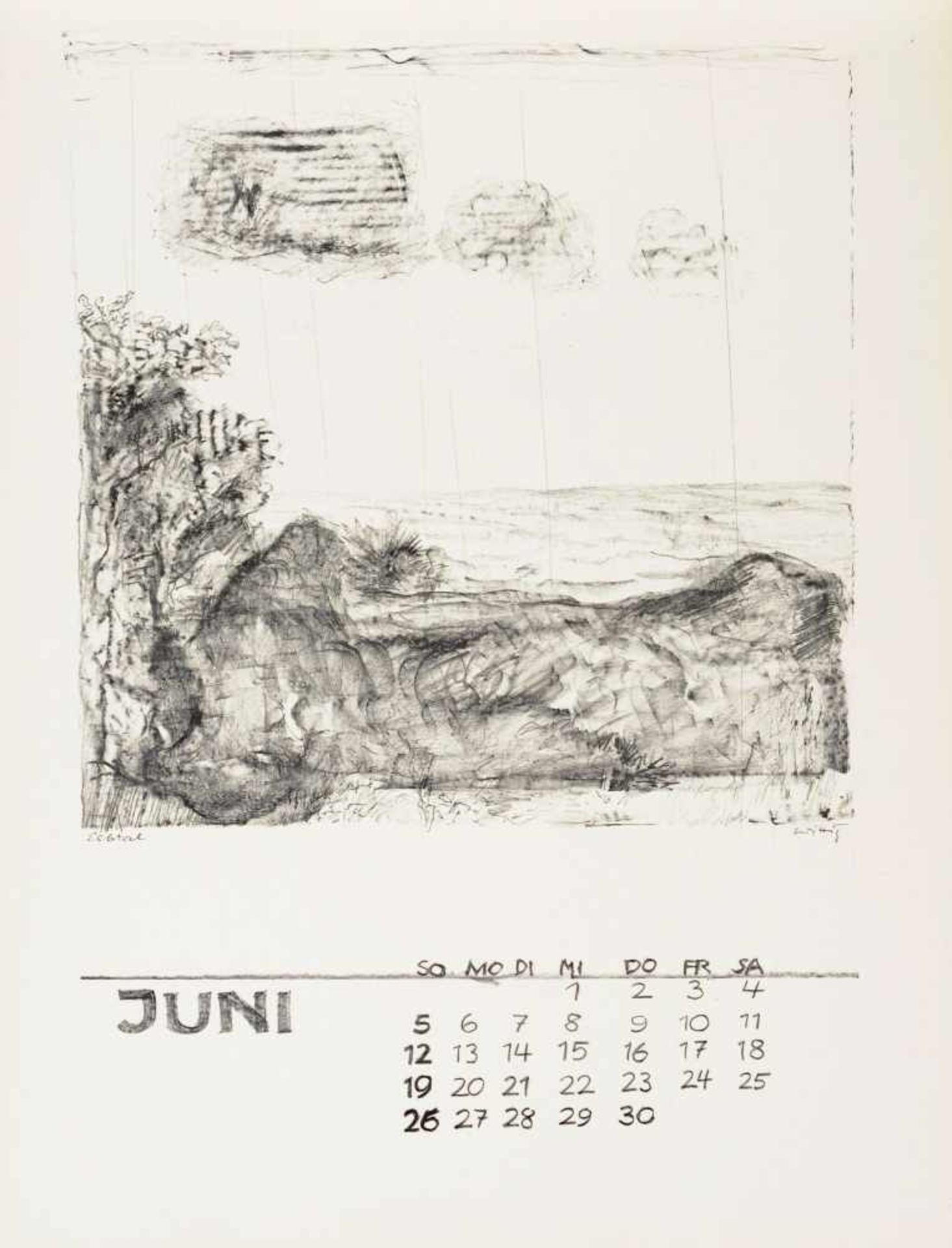 Verschiedene Künstler "Original Graphik-Kalender". 1977. Lithografien. Künstlerkalender mit zwölf - Bild 7 aus 17