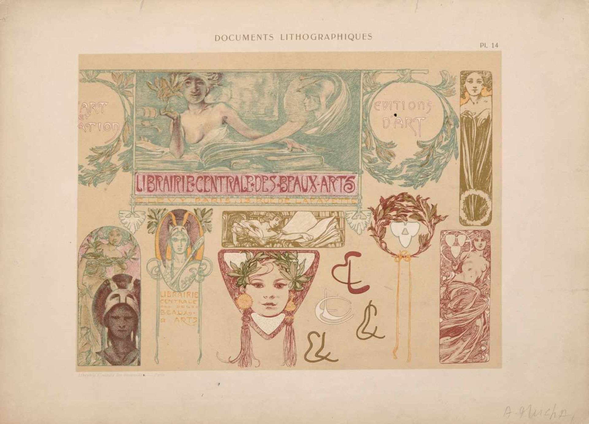 Alphonse Mucha und andere französische Künstler "Documents Lithographiques". Um 1900. Lithografien - Bild 10 aus 24