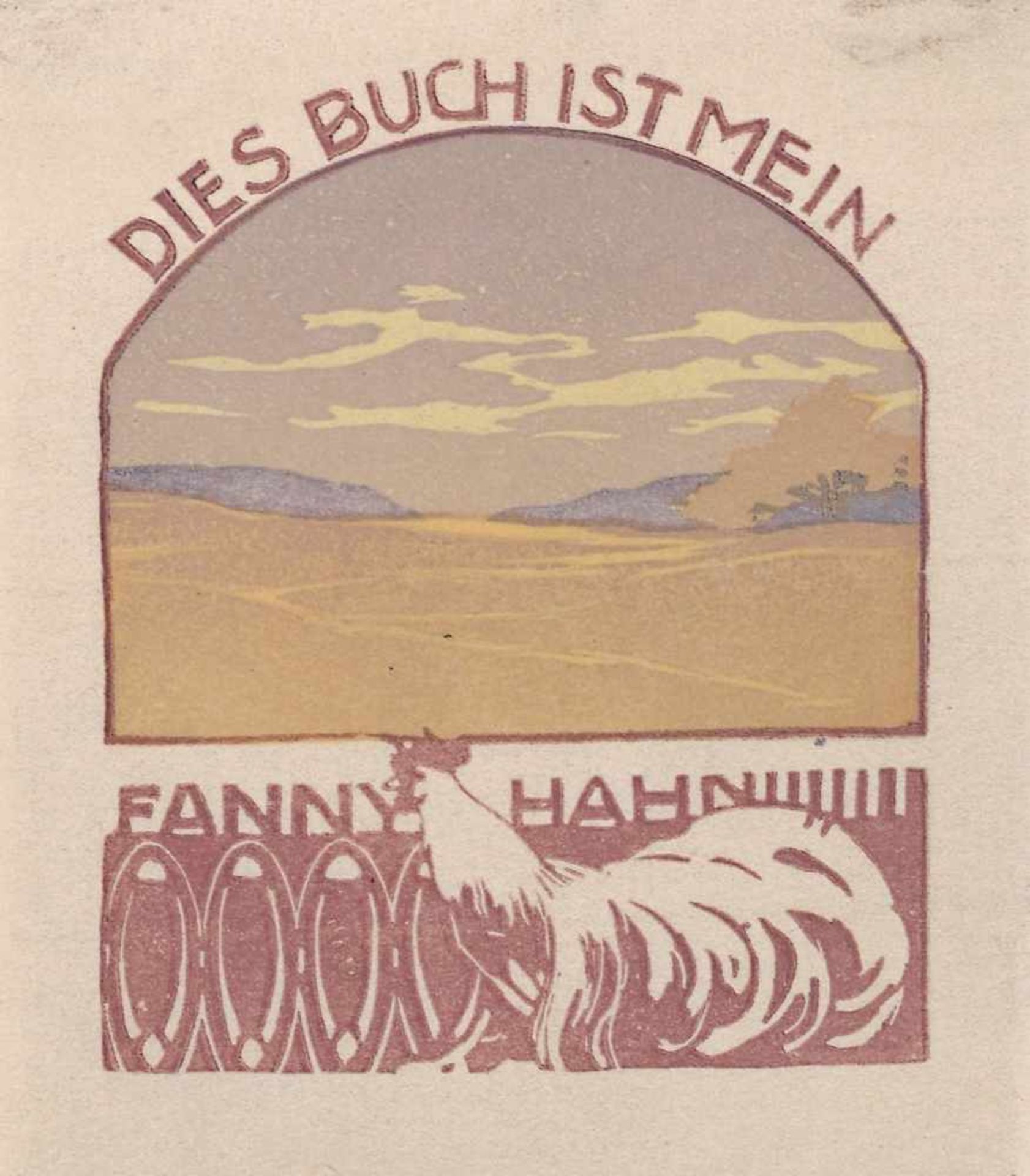 Otto Ubbelohde/ Hanns Bastanier, Vier Exlibris Fanny Hahn. Anfang 20. Jh. Radierung auf feinem - Bild 5 aus 5