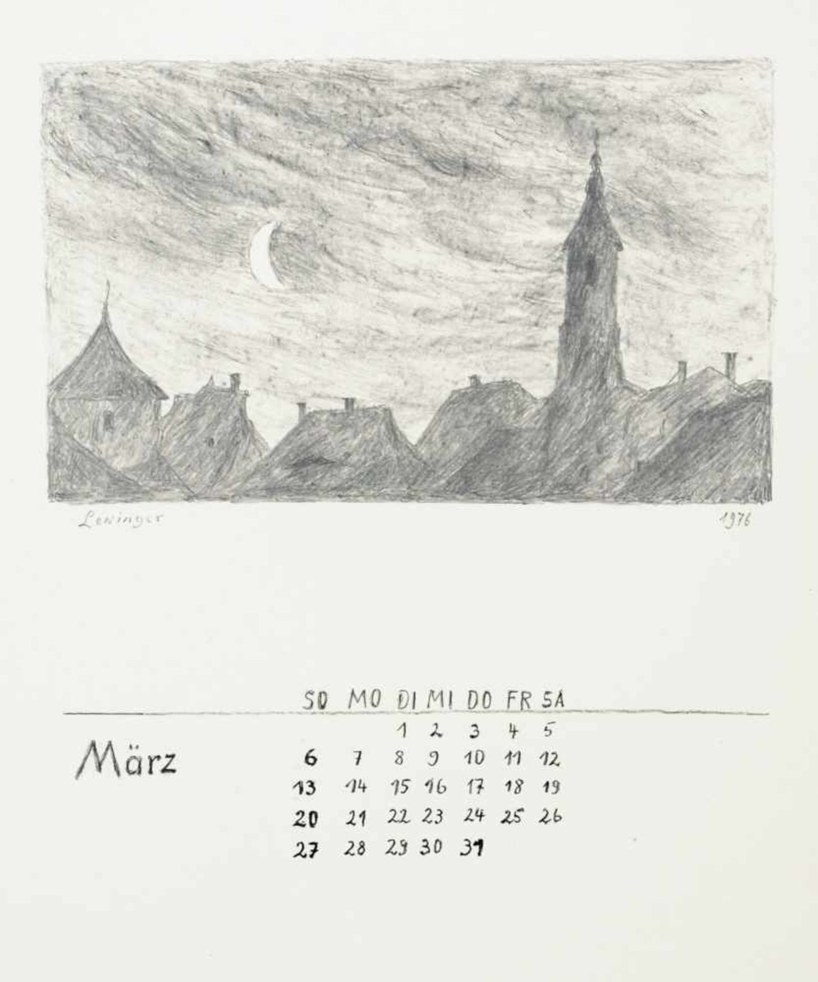 Verschiedene Künstler "Grafikkalender 1977" des Staatlichen Kunsthandels der DDR. 1977. - Bild 19 aus 25