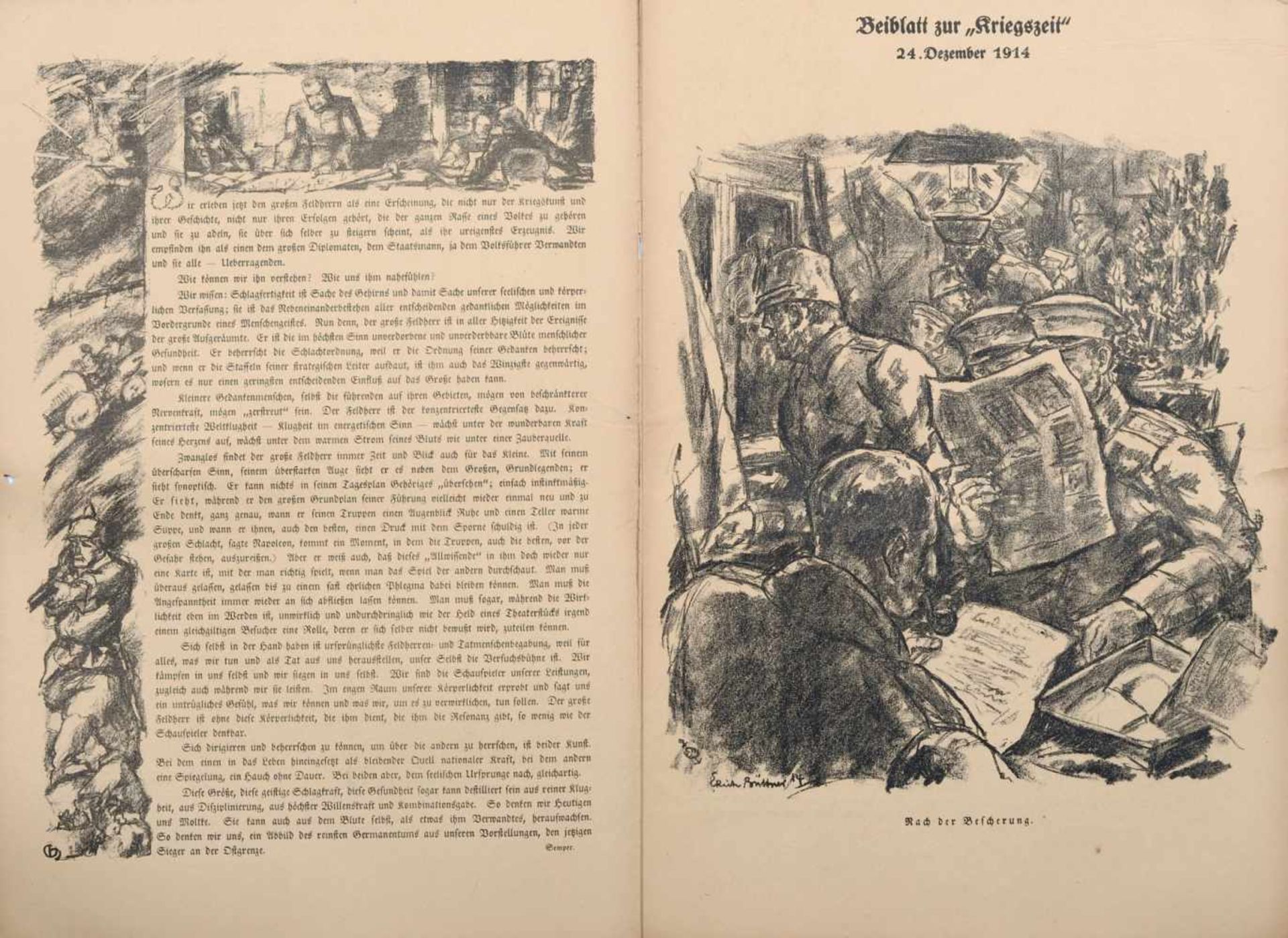 Verschiedene Künstler, Paul Cassirer (Hrsg.) "Kriegszeit" Heft No. 18/19 (mit Beiblatt), 24. - Bild 2 aus 5