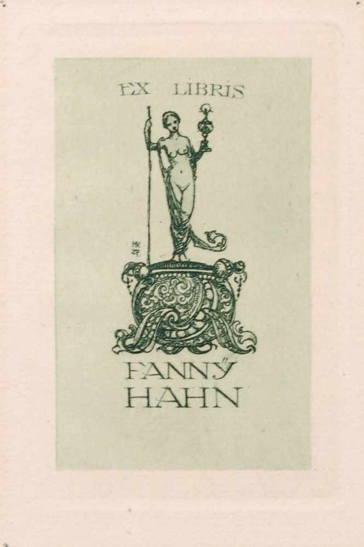 Otto Ubbelohde/ Hanns Bastanier, Vier Exlibris Fanny Hahn. Anfang 20. Jh. Radierung auf feinem - Bild 3 aus 5