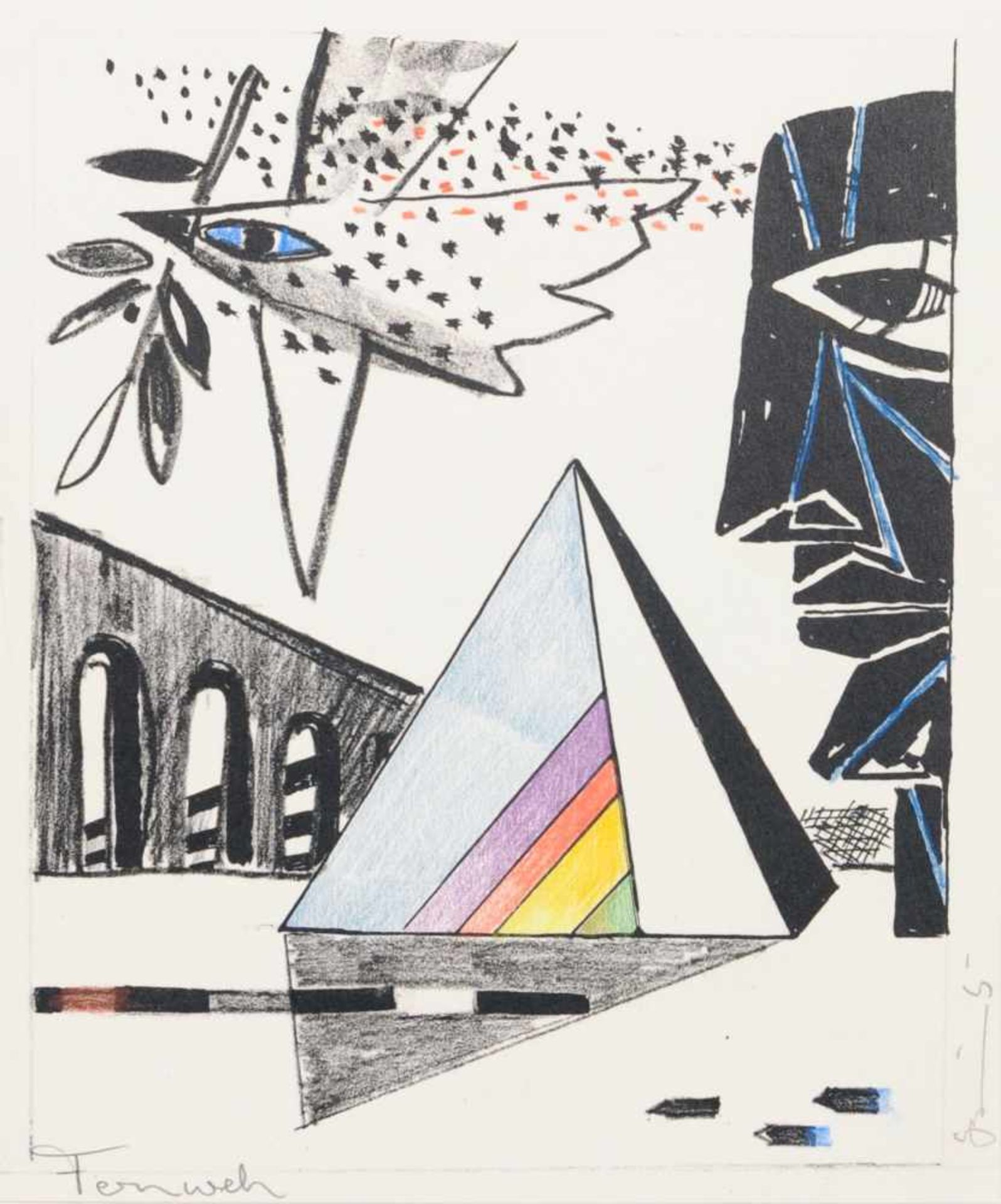 Gottfried Bräunling, Unikaler Grafikkalender. 1985. Serigrafien. Künstlerkalender mit zwölf - Bild 8 aus 12