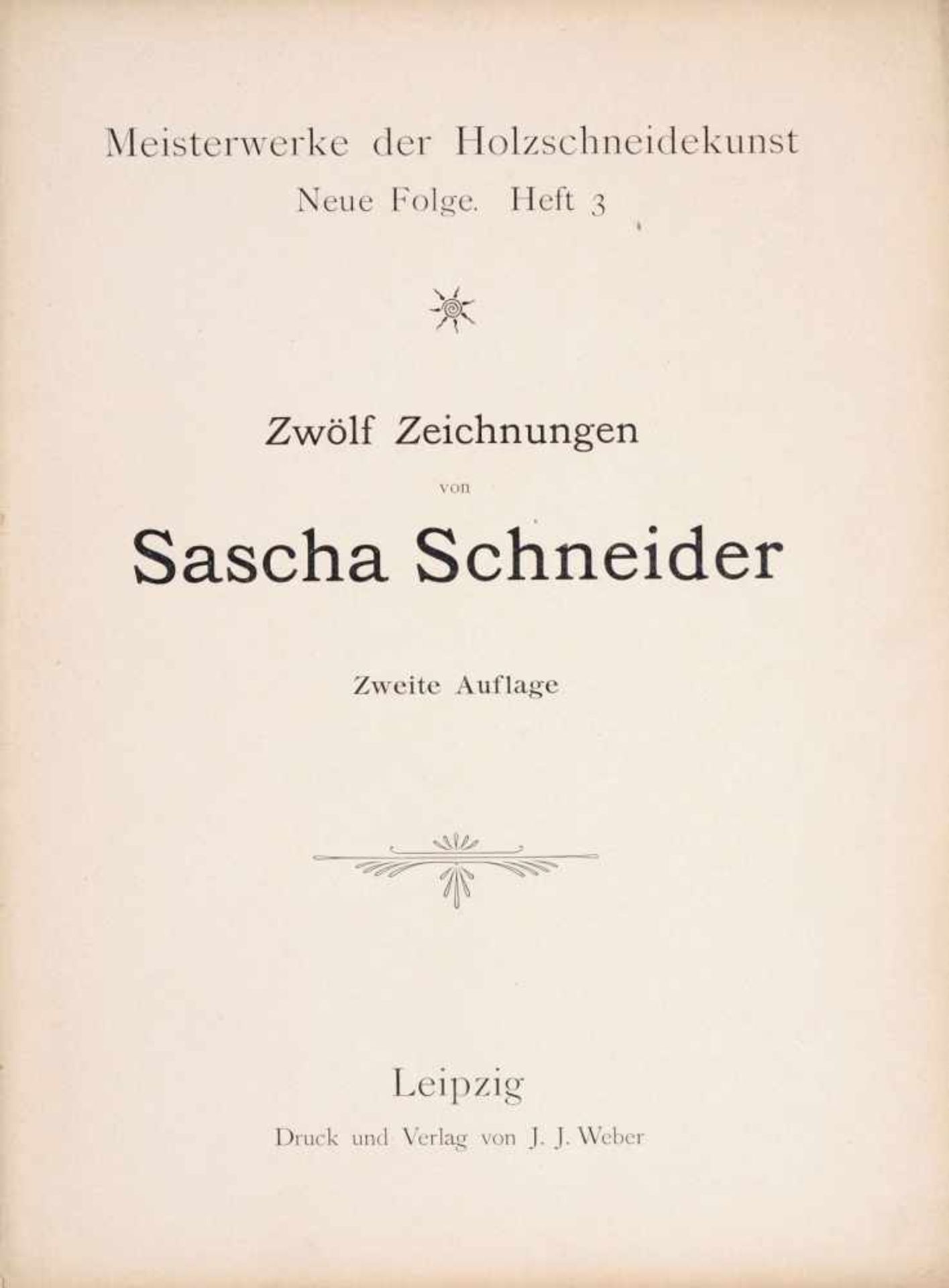 Sascha Schneider "Meisterwerke der Holzschneidekunst". 1896-1900. Holzstiche auf China. Mappe mit - Bild 2 aus 27