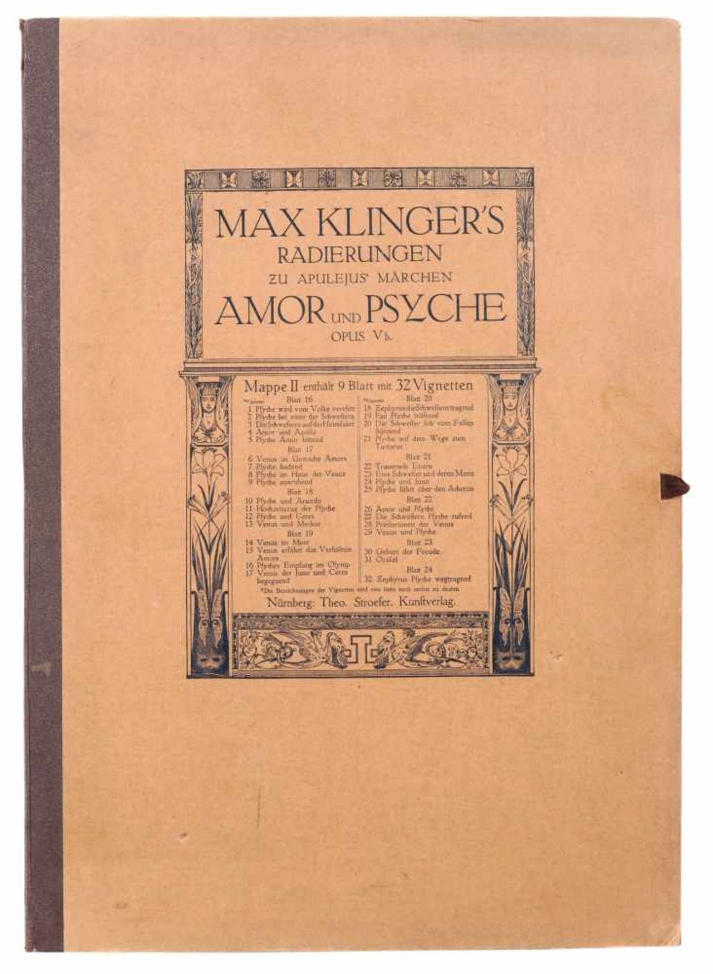 Max Klinger "Radierungen zu Apulejus' Märchen Amor und Psyche - Opus V b". Mappe II. 1880.